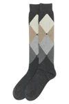 diamond-patterned cotton stocking