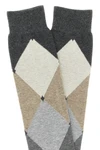 diamond-patterned cotton stocking