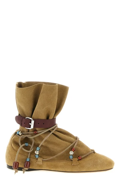 letiz draped and unlined suede ankle boots