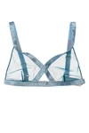 sable tulle and iridescent fabric bra