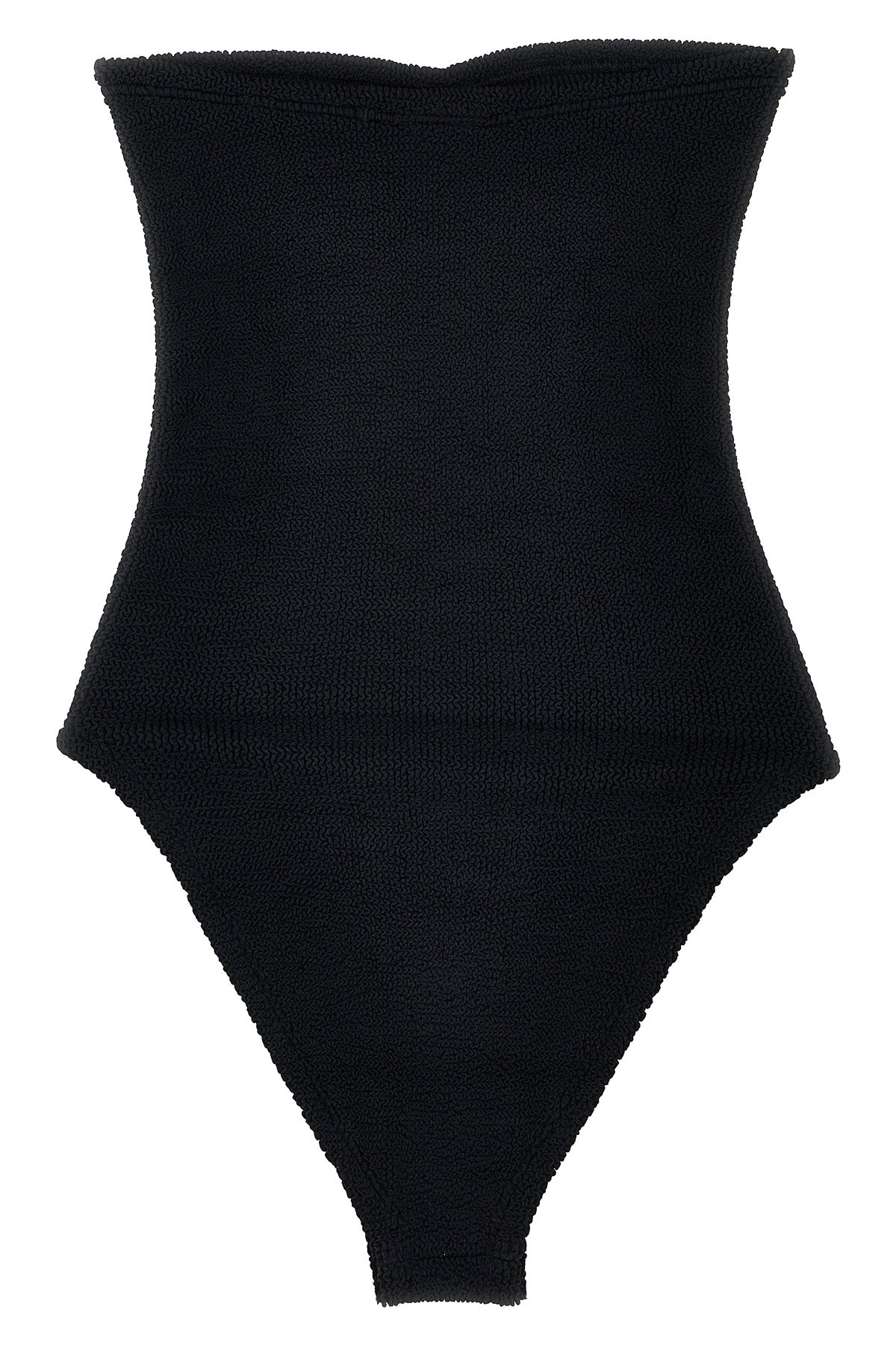 HUNZA G OS brooke swim off-the-shoulder fabric one-piece swimsuit in the original crinkle