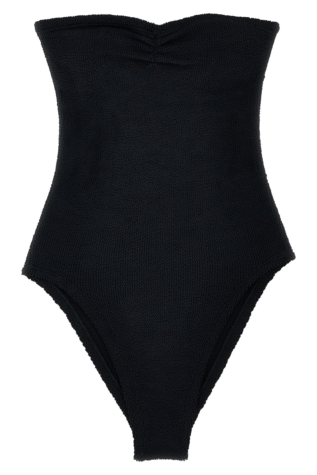 HUNZA G OS brooke swim off-the-shoulder fabric one-piece swimsuit in the original crinkle