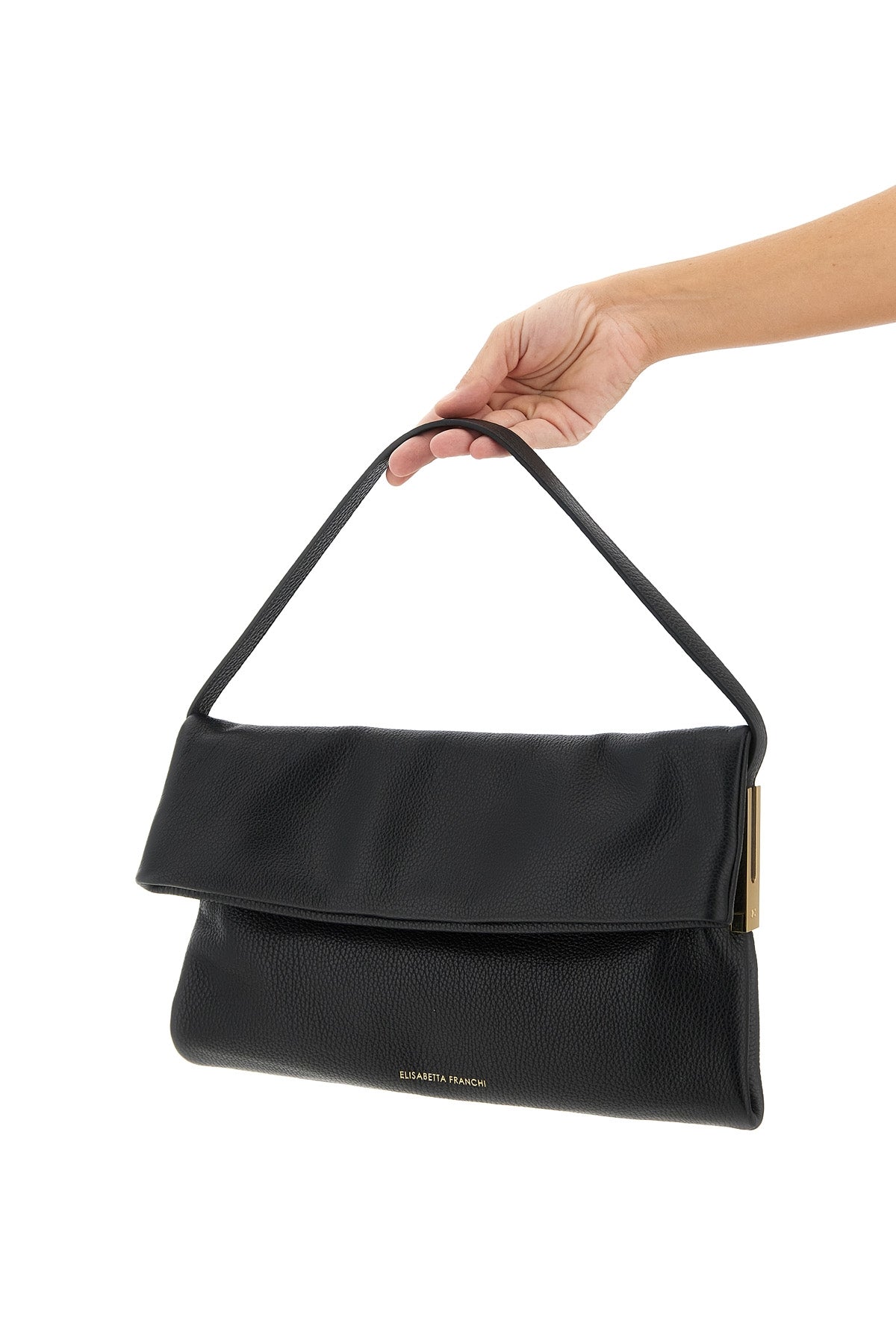 ELISABETTA FRANCHI OS hammered leather shoulder bag