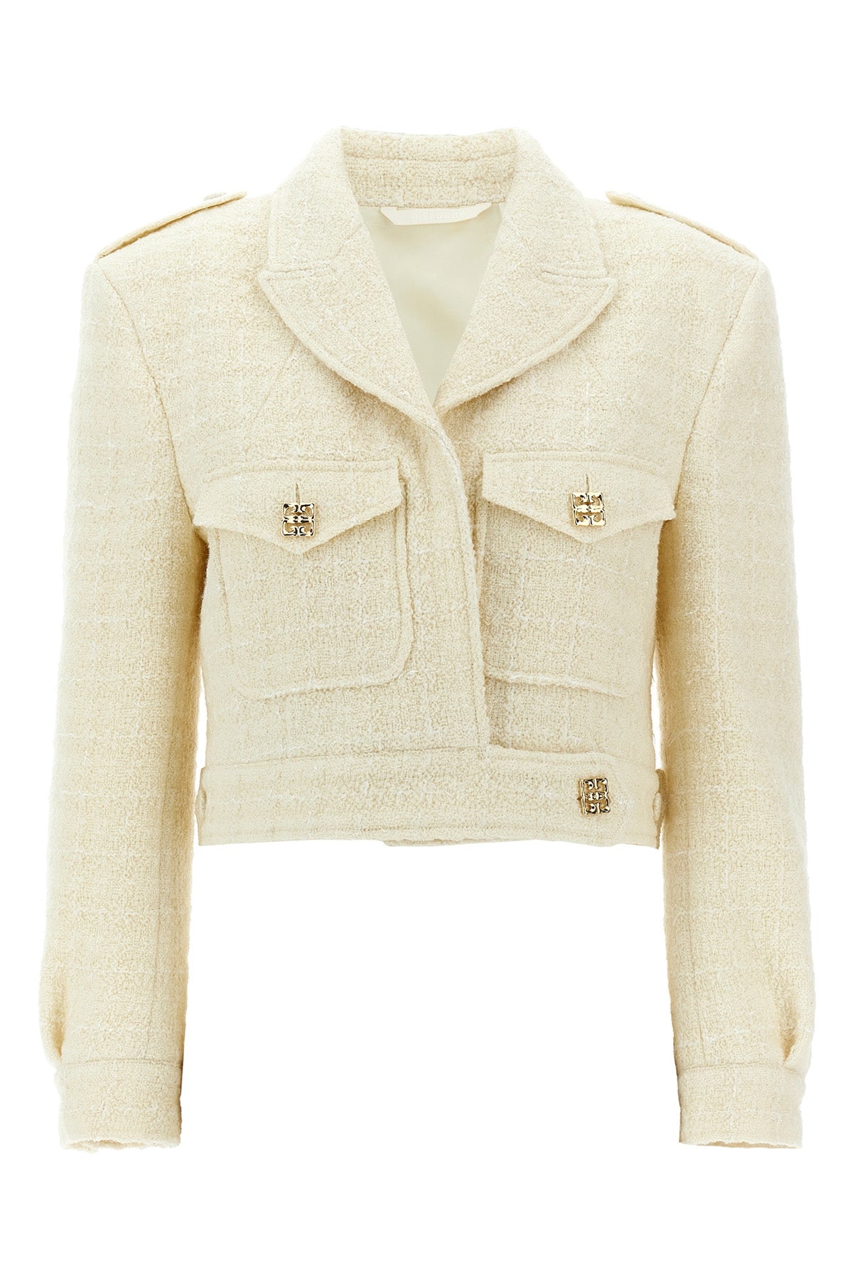 GIVENCHY 38 military short wool tweed jacket