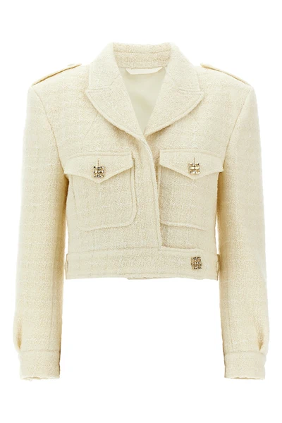 wool tweed military blazer