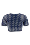 cropped top in stretch jacquard
