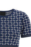 cropped top in stretch jacquard