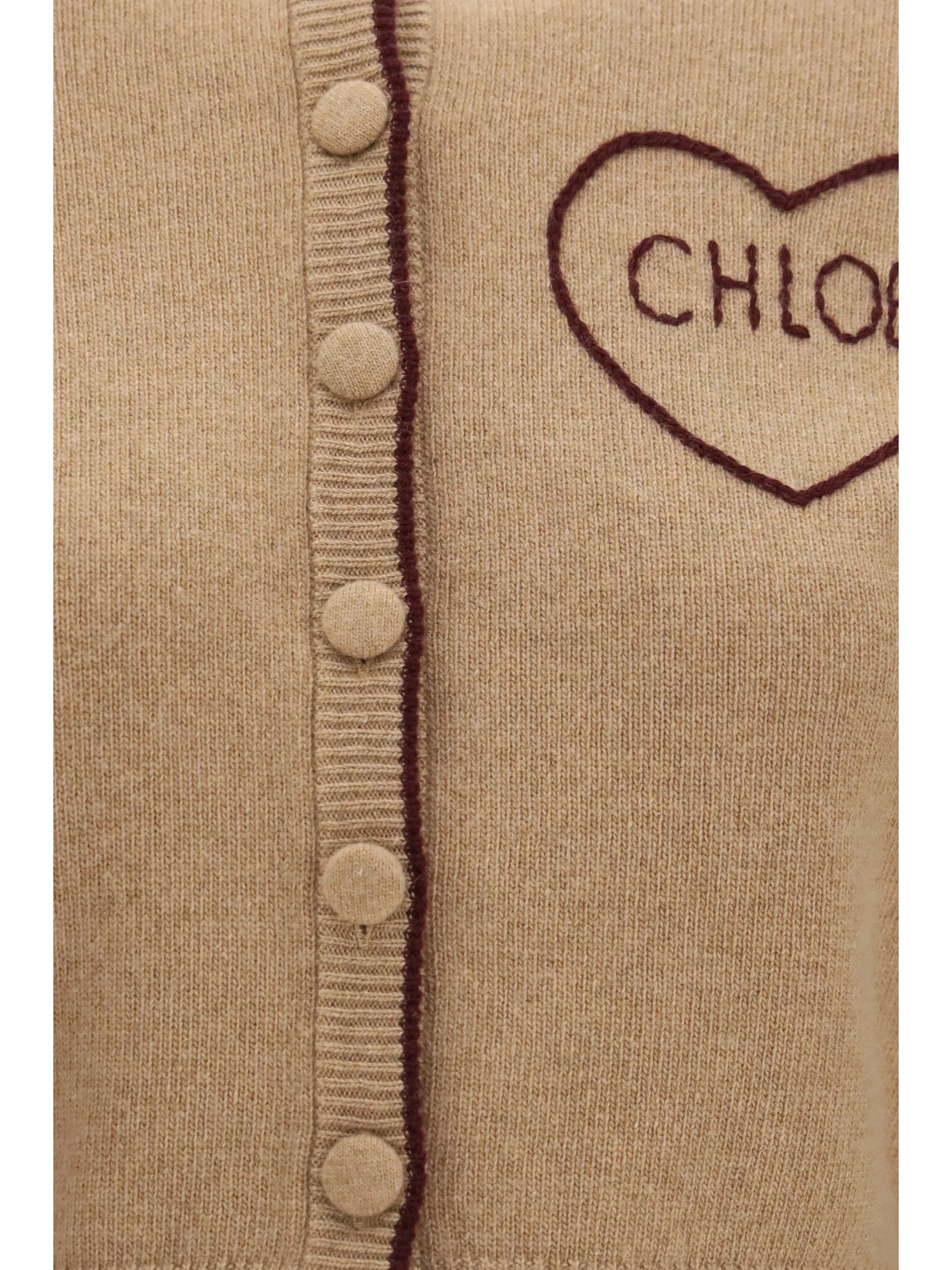 fitted logo cardigan in wool and cashmere