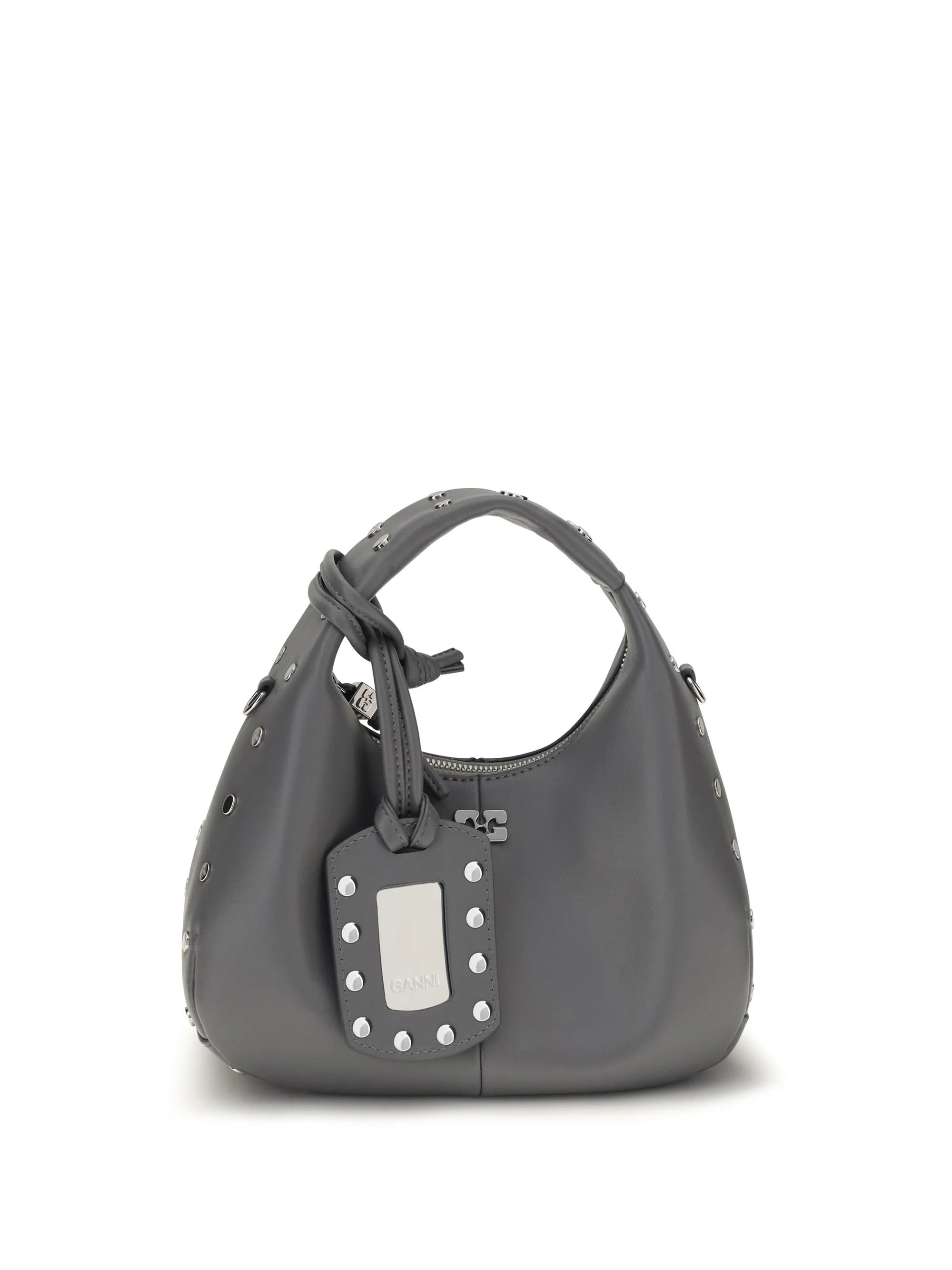 GANNI OS mini studded hobo handbag