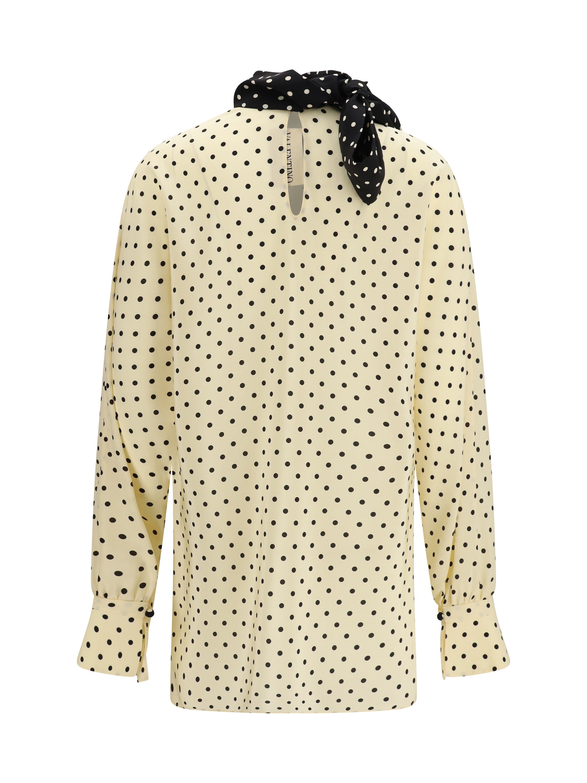 VALENTINO 44 polka dot blouse with side bow