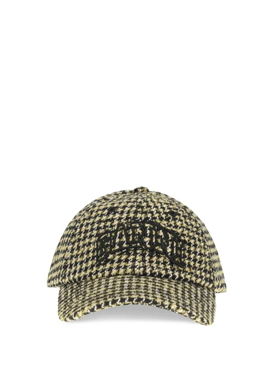 woollen check cap