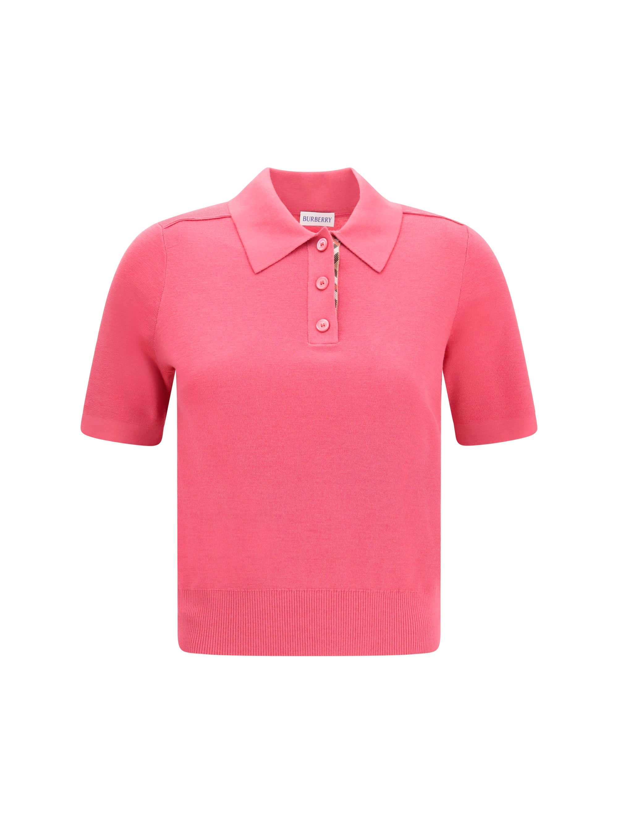 BURBERRY L wool polo with check details