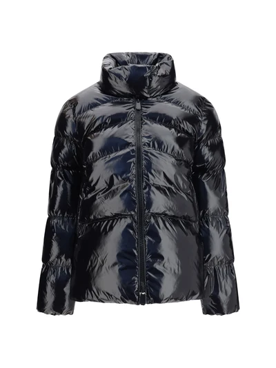 glossy quilted puffer jacket