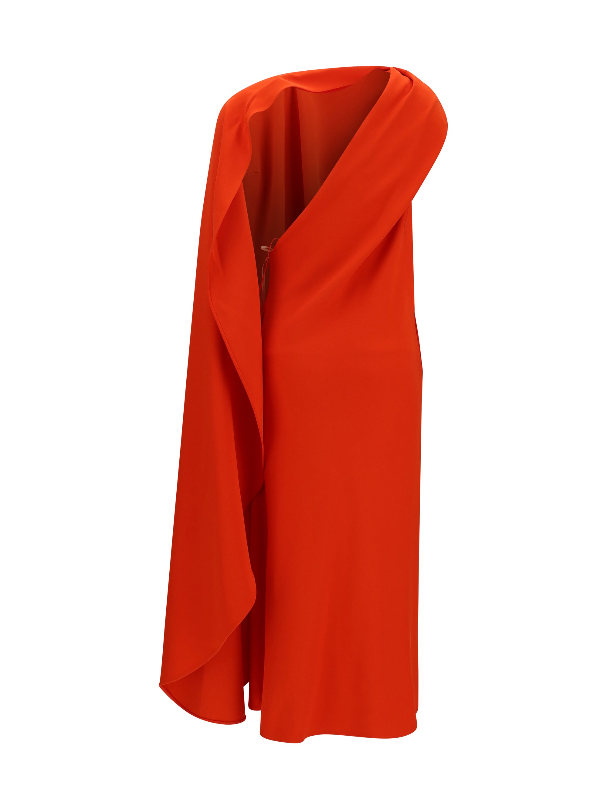 BALENCIAGA 38 draped silk midi dress 