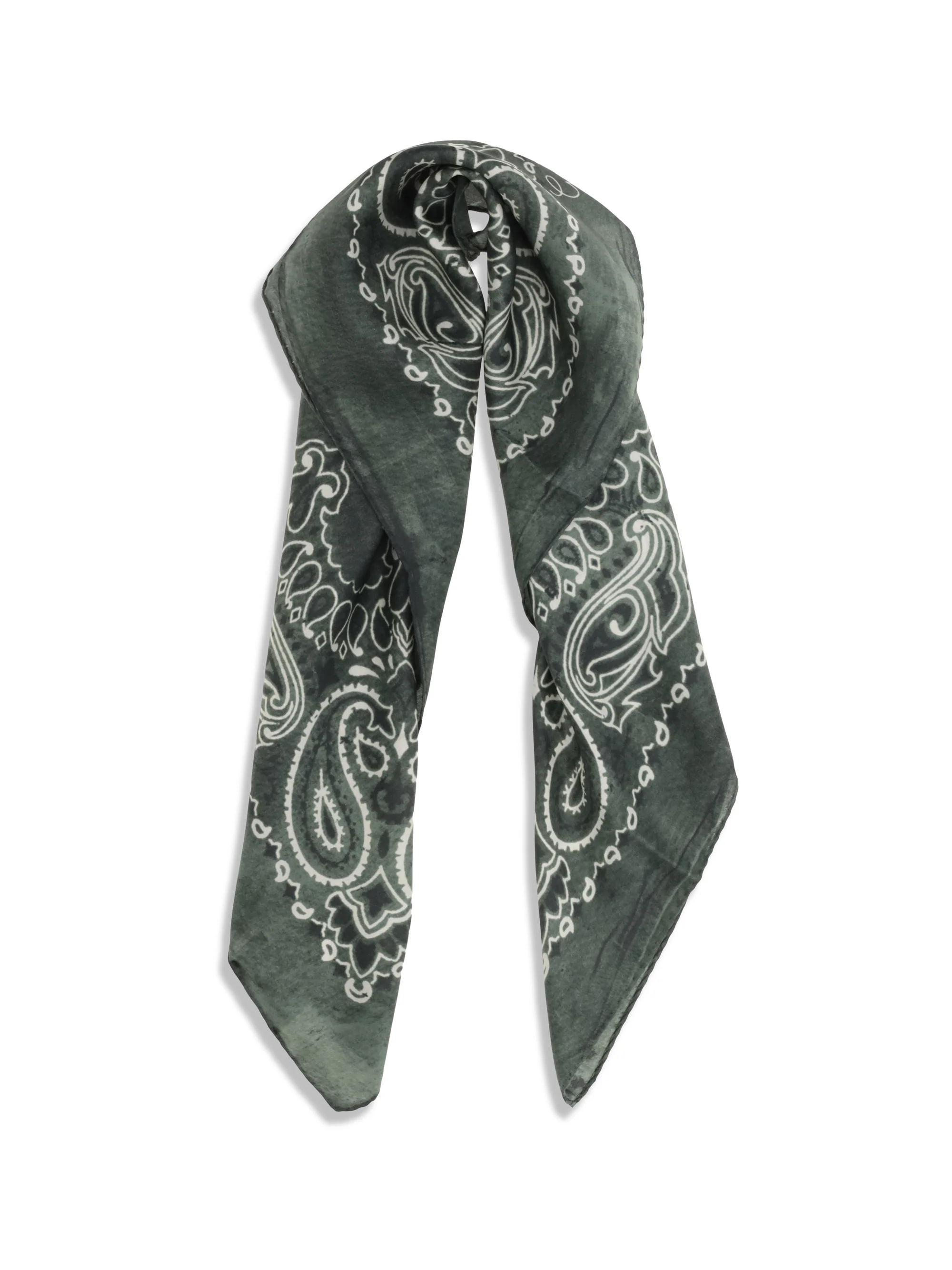GOLDEN GOOSE OS golden paisley printed silk scarf