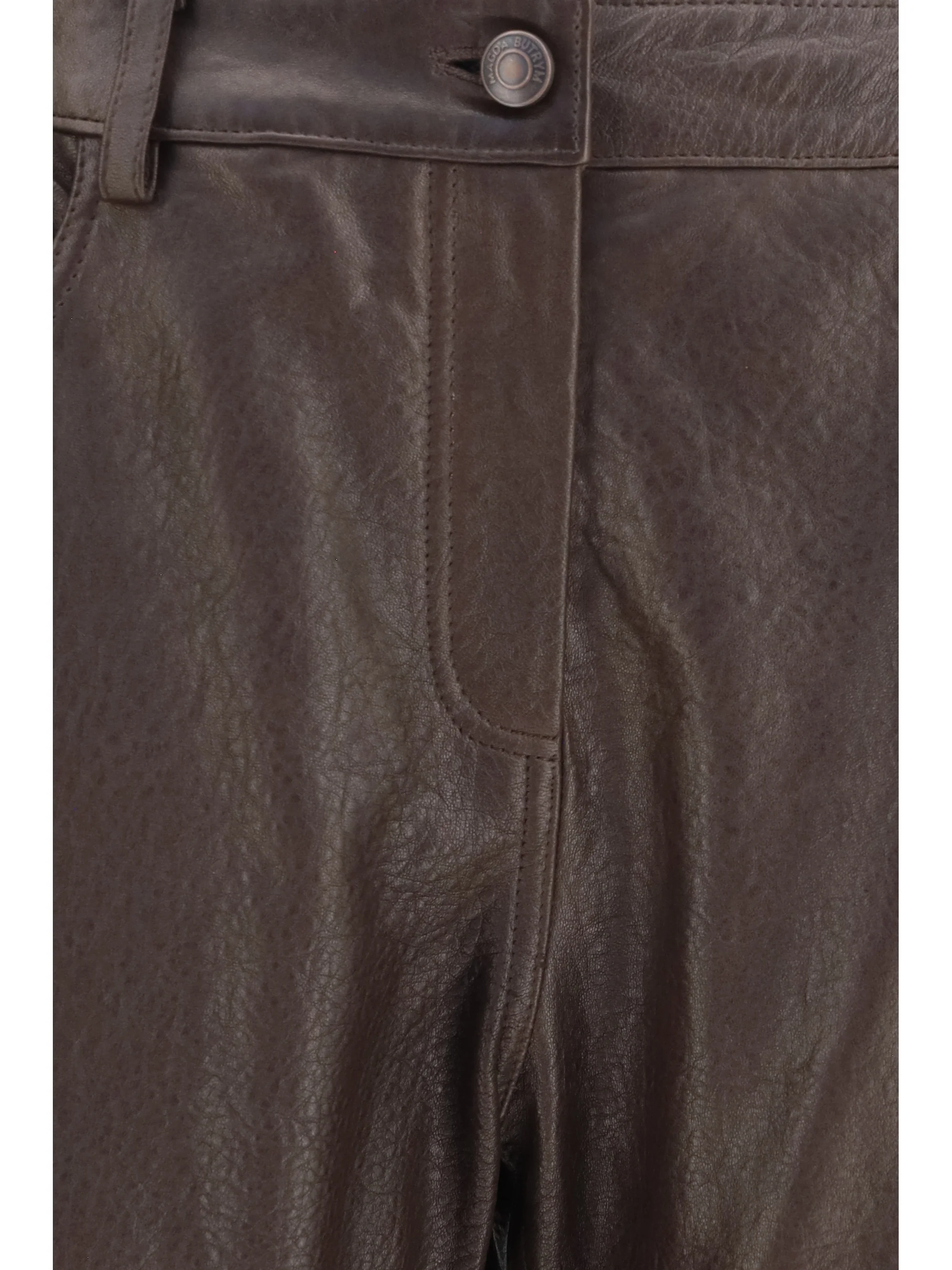 straight-leg leather pants