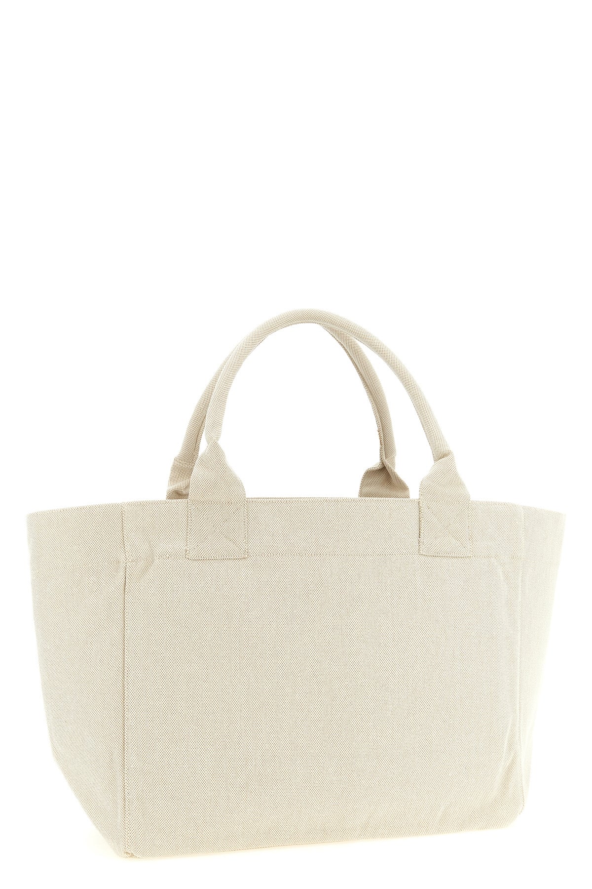 GANNI OS medium shopping bag in woven cotton canvas