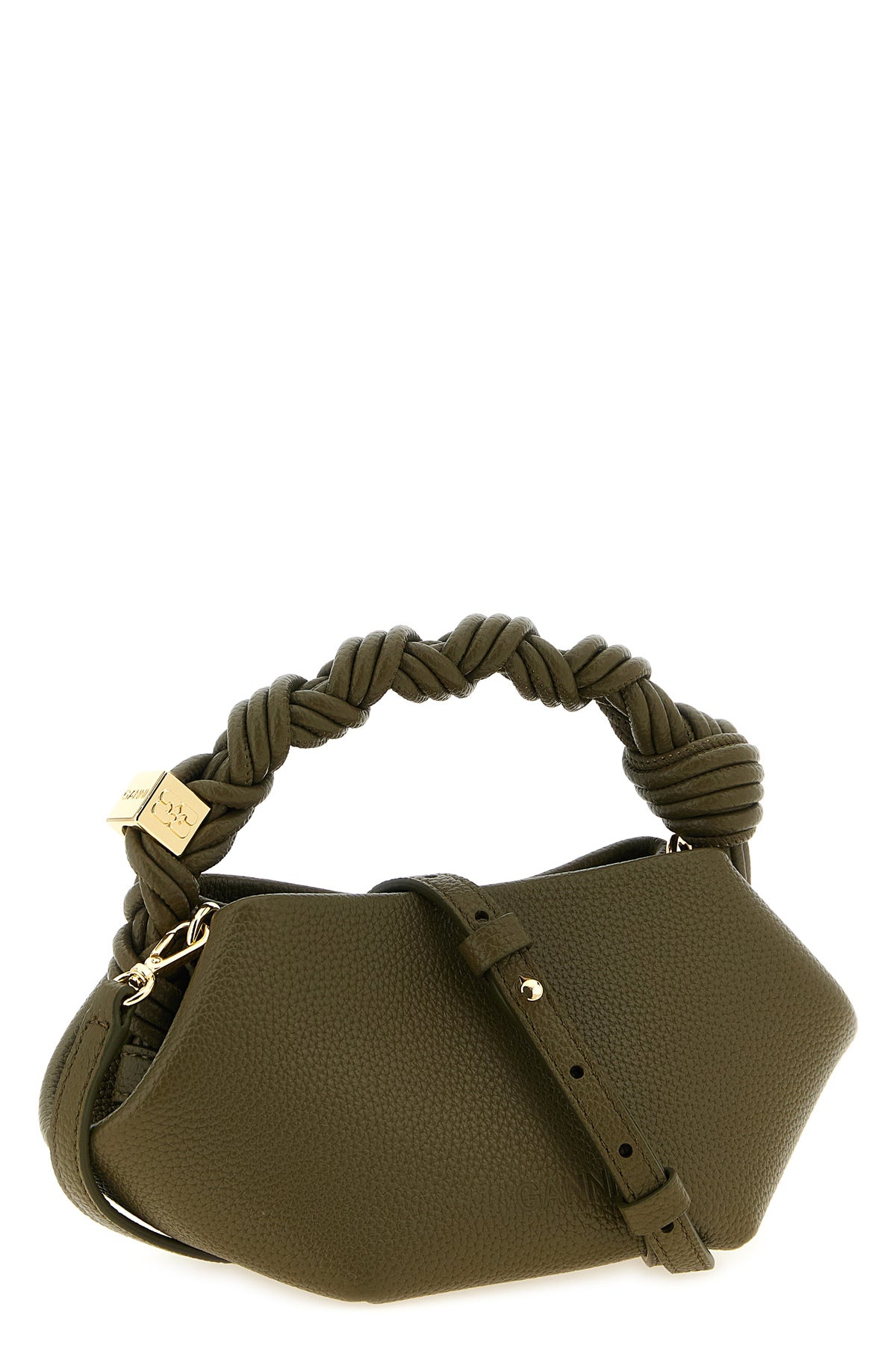 GANNI OS bou mini handbag in hammered leather-effect fabric