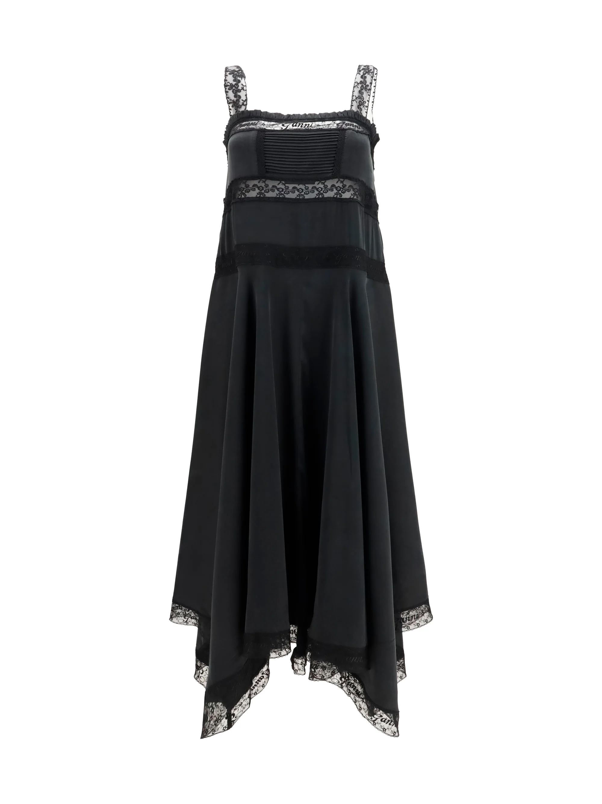 silk maxi dress with lace details