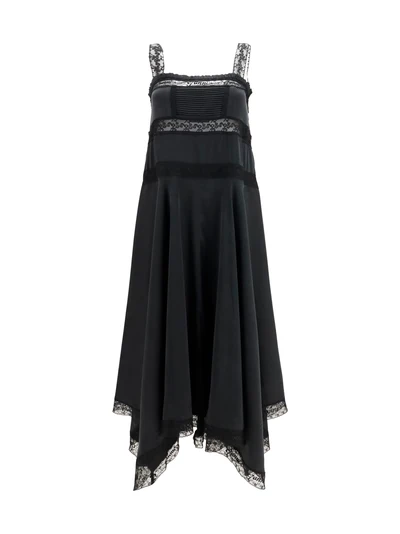 silk maxi dress with lace details