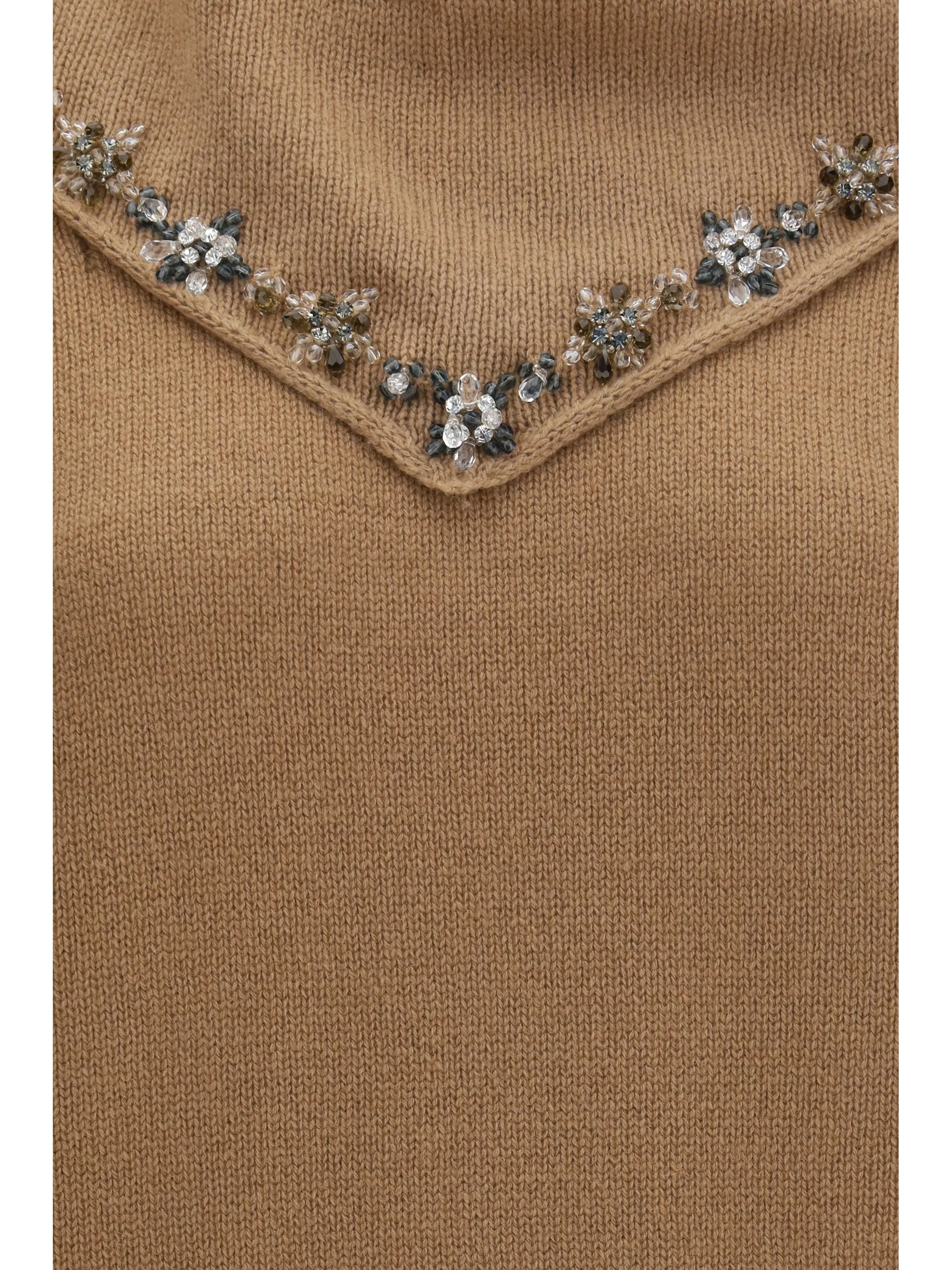cashmere sweater with jewel scarf