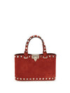 suede rockstud mini handbag