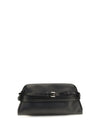 leather clutch with buckle detail