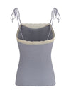 jersey and lace thin strap top