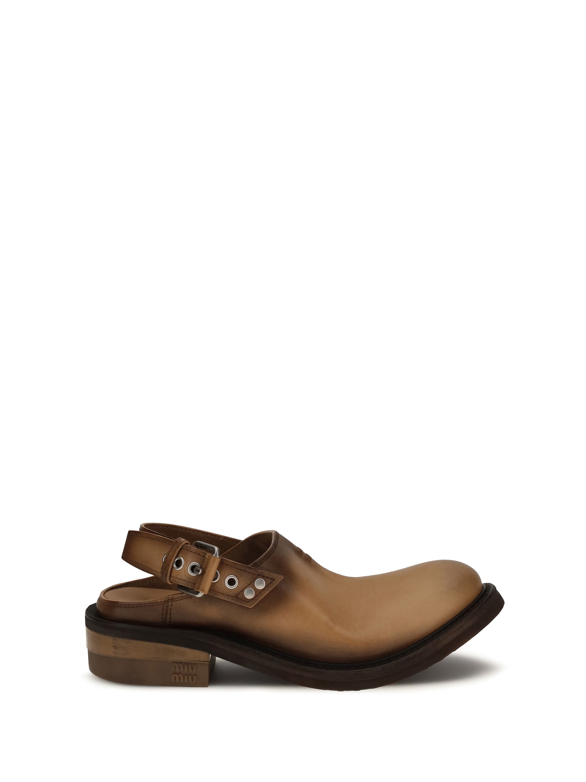 MIU MIU 36 foule leather mules