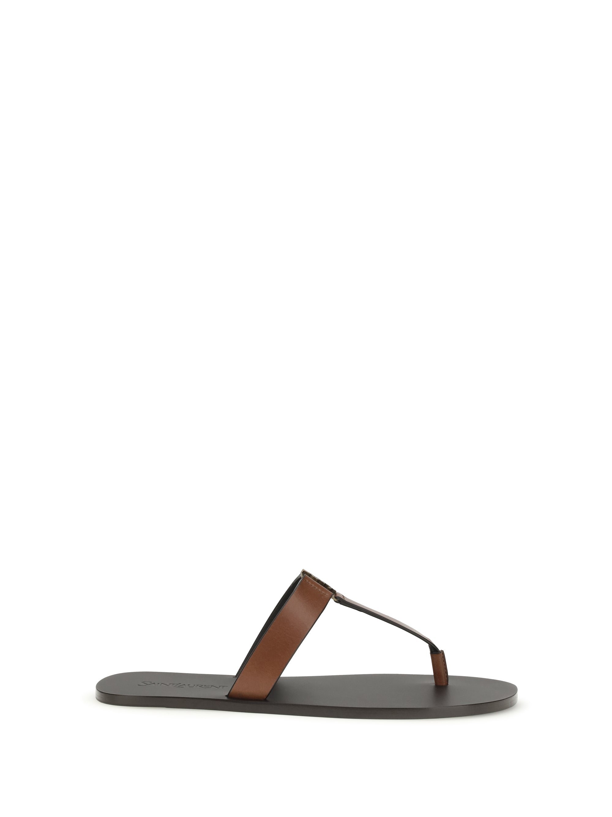 SAINT LAURENT 39 leather thong sandals