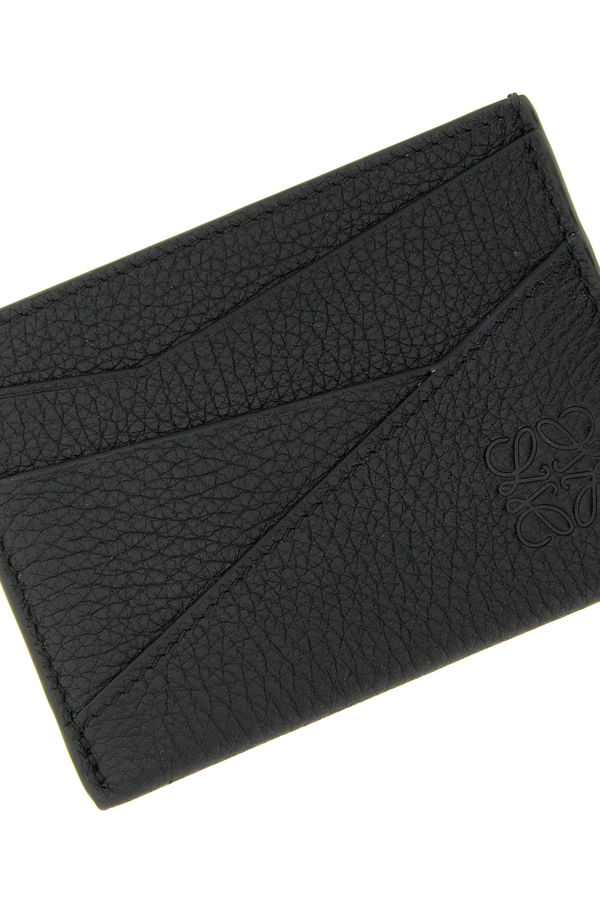 puzzle edge hammered leather card holder