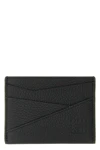 puzzle edge hammered leather card holder