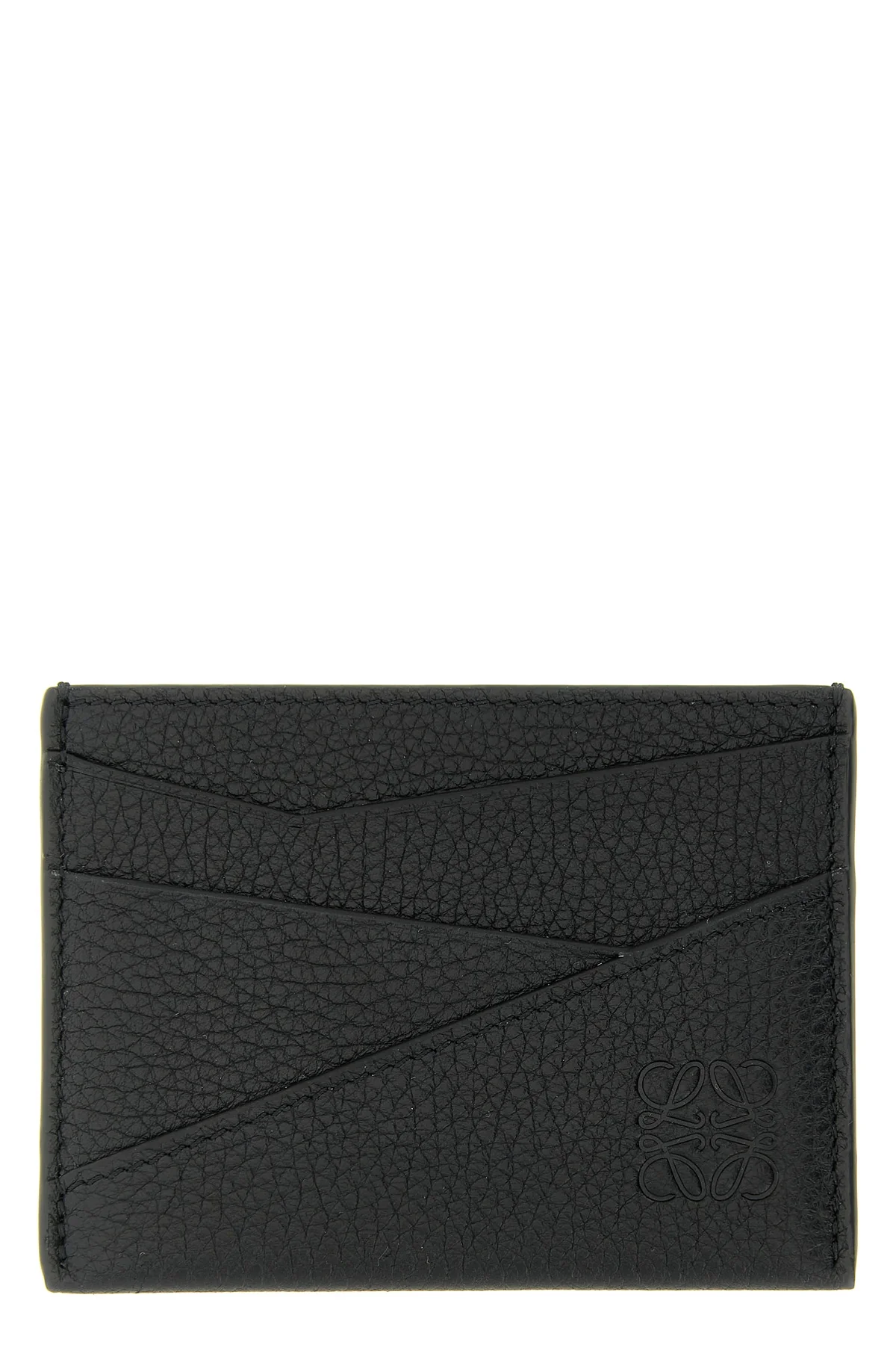 puzzle edge hammered leather card holder