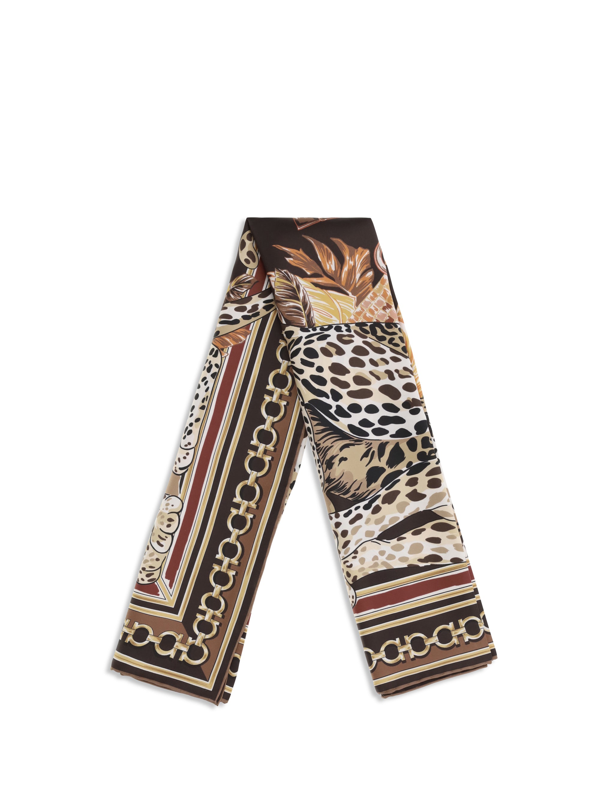 FERRAGAMO OS leopard-print silk scarf