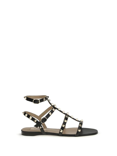 rockstud leather sandals