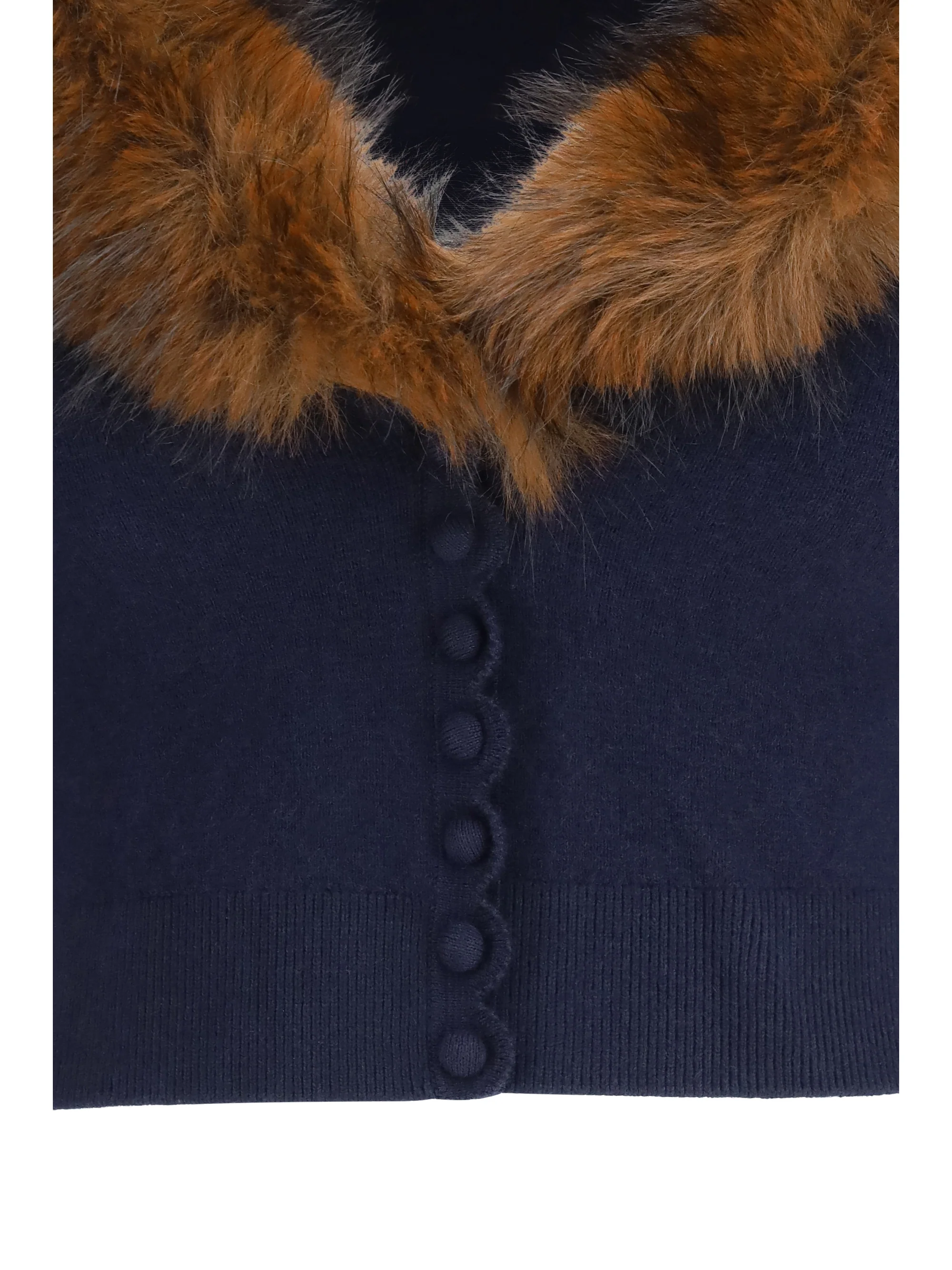 knit and faux fur cardigan