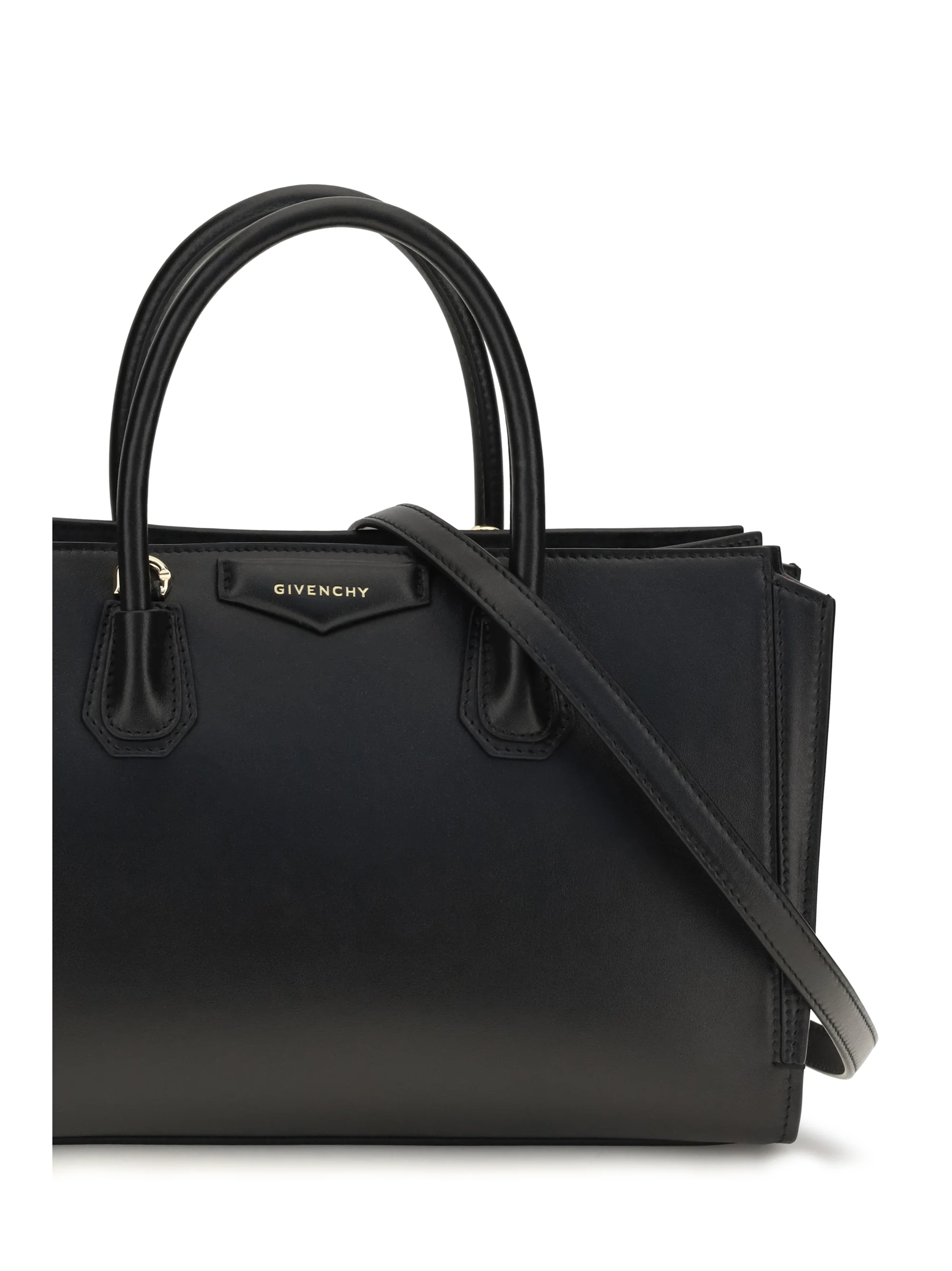 small antigona catchall glossy grained leather handbag