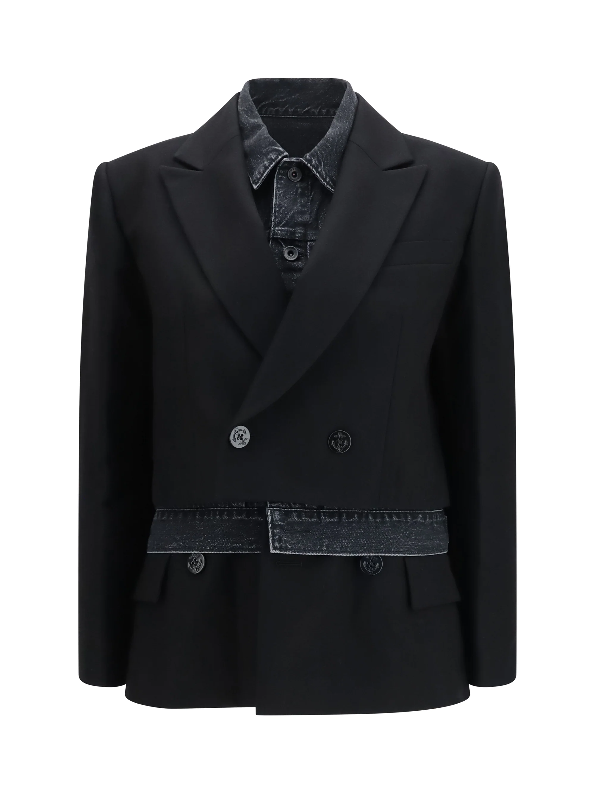 SACAI 2 wool flannel and denim jacket