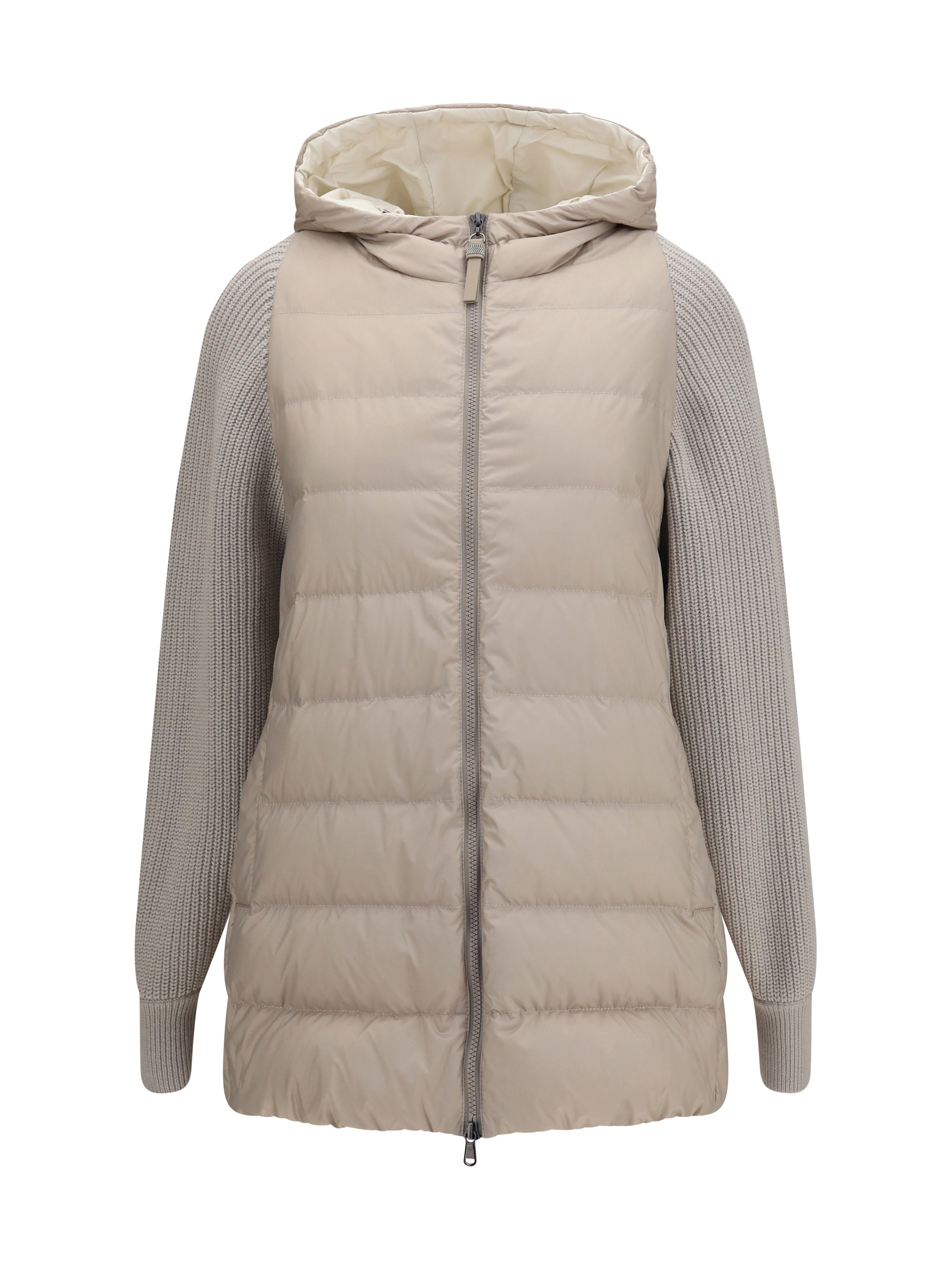 BRUNELLO CUCINELLI 40 long monili chain puffer jacket