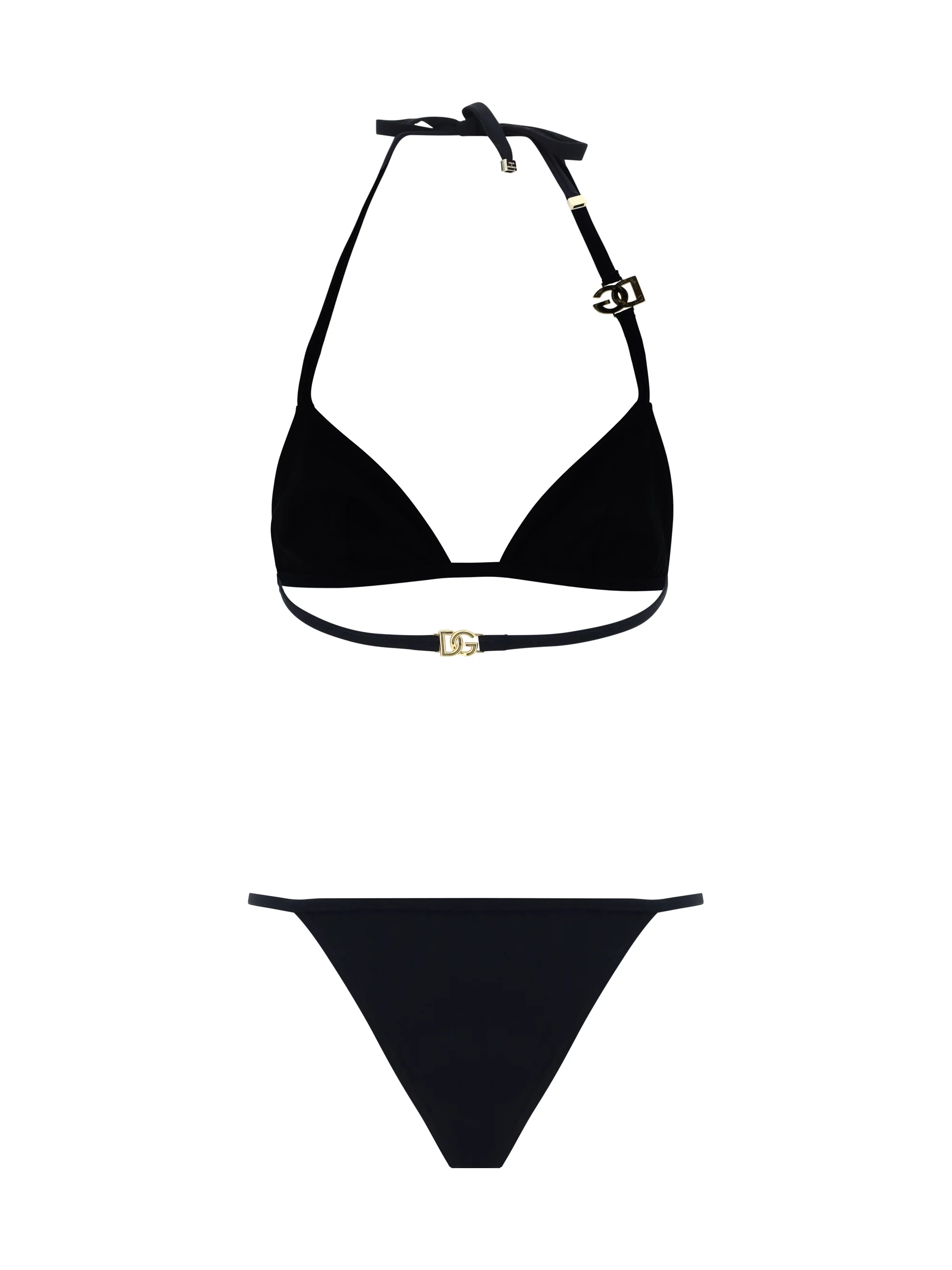 DOLCE amp; GABBANA 2 triangle bikini with gold plaque