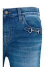 stretch cotton jeans with horsebit