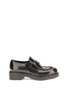 leather logo loafers
