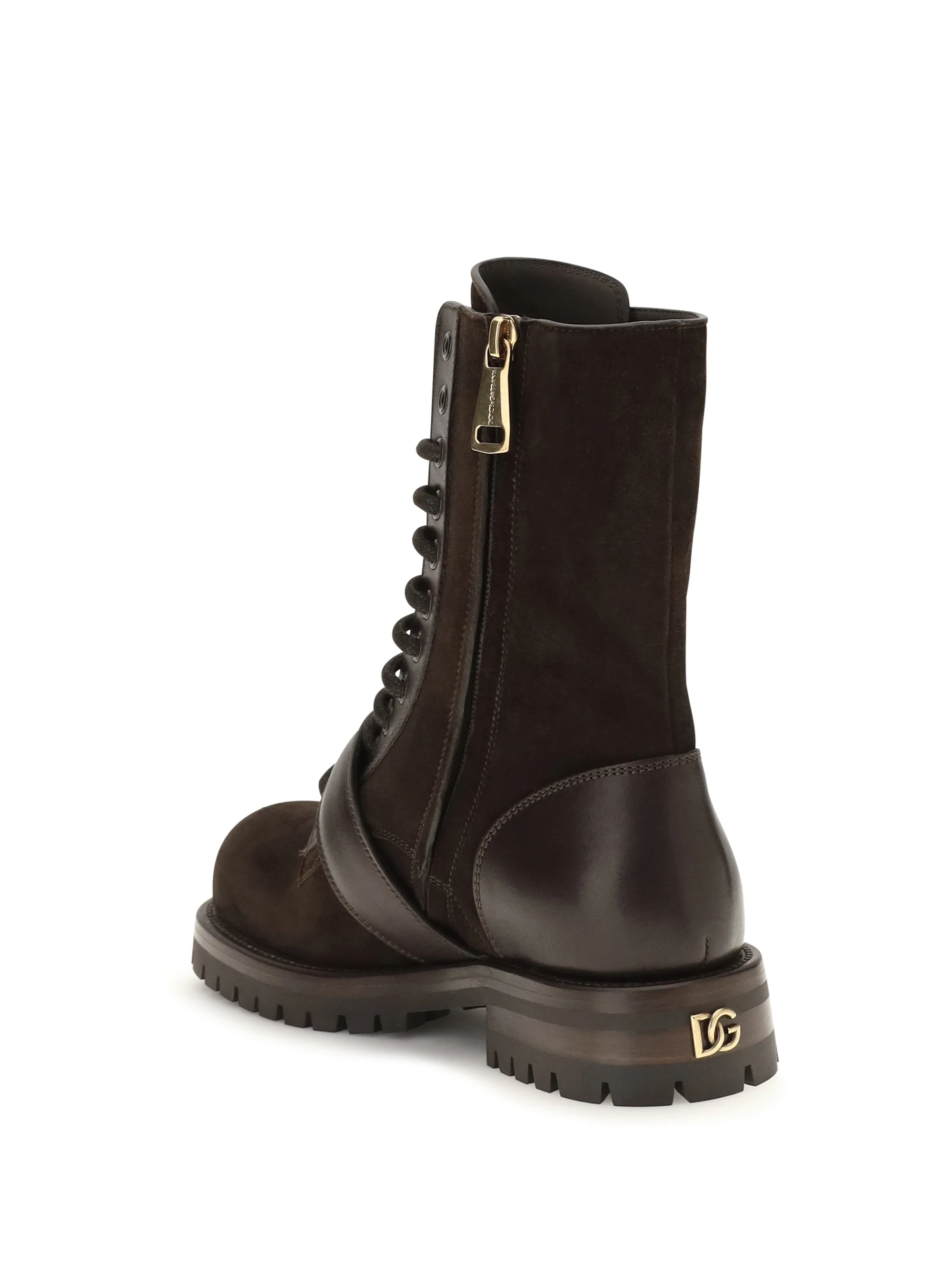 leather and suede buckle ankle boots