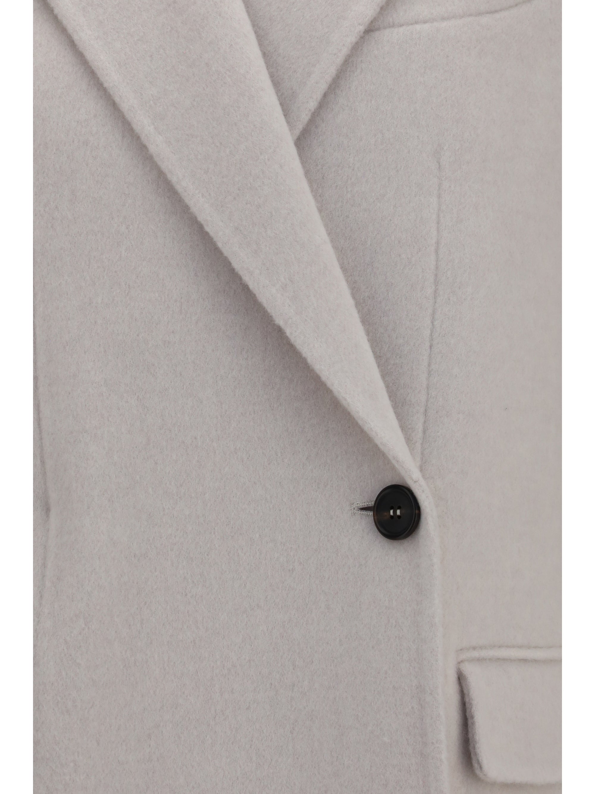 single-breasted wool and cashmere jacket