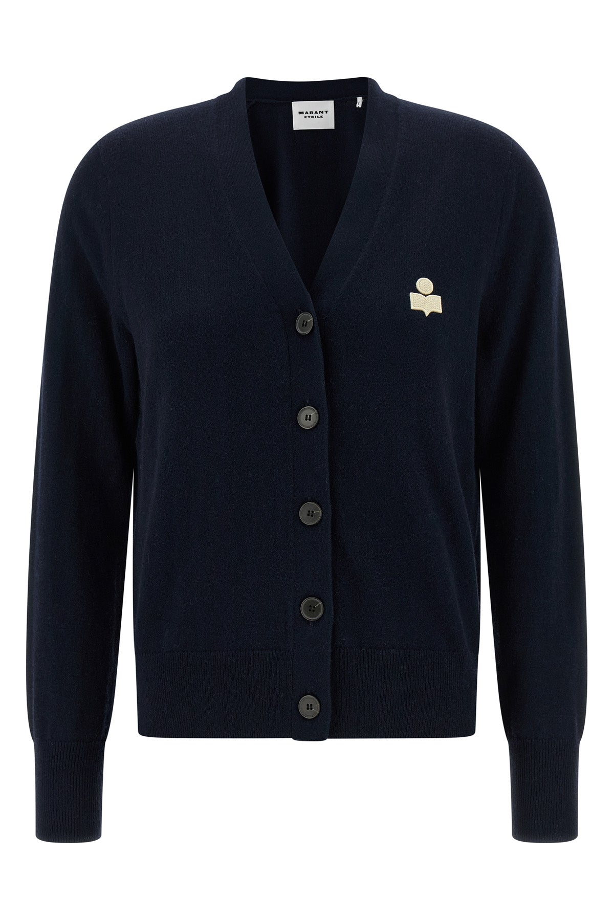 MARANT ETOILE 34 karina mélange cotton and wool blend cardigan