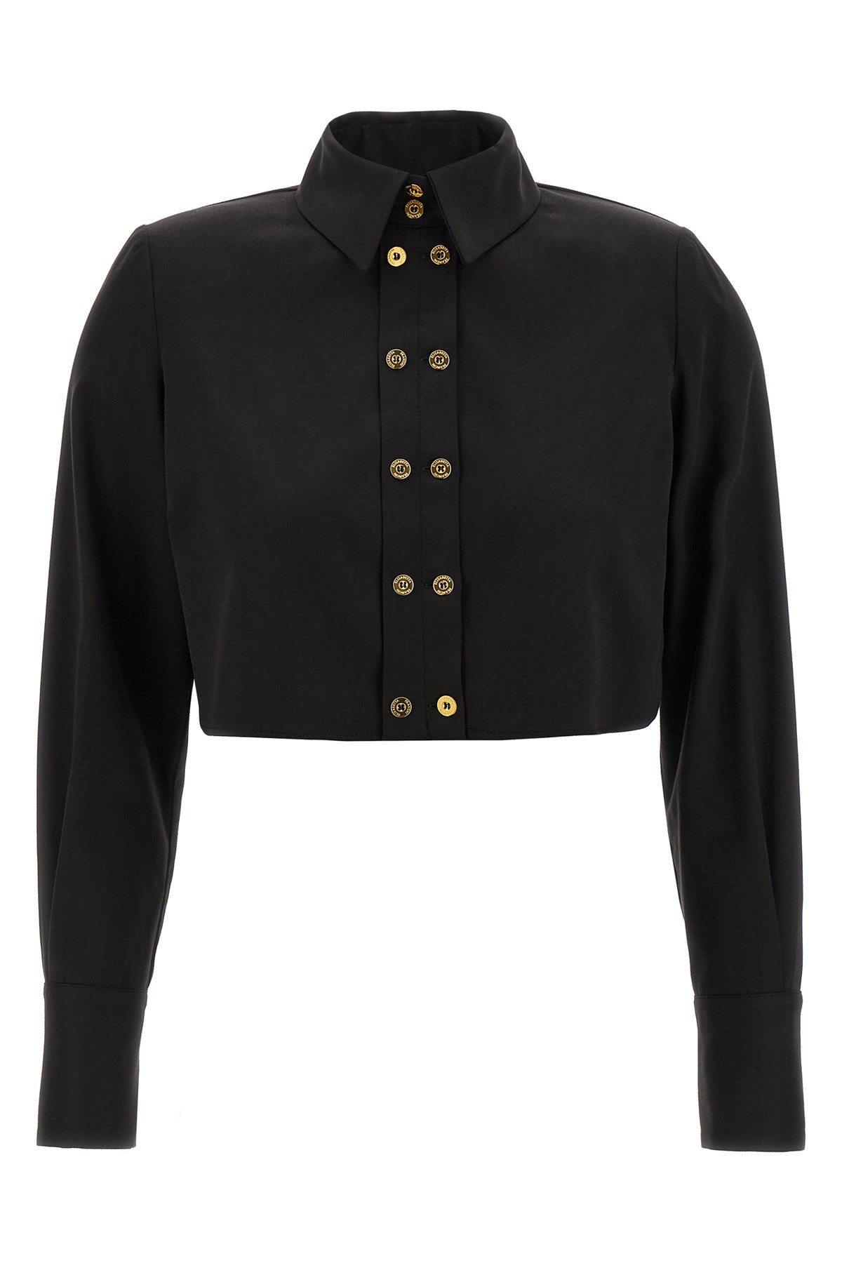 ELISABETTA FRANCHI 42 cropped cotton satin shirt
