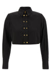 cropped cotton satin shirt