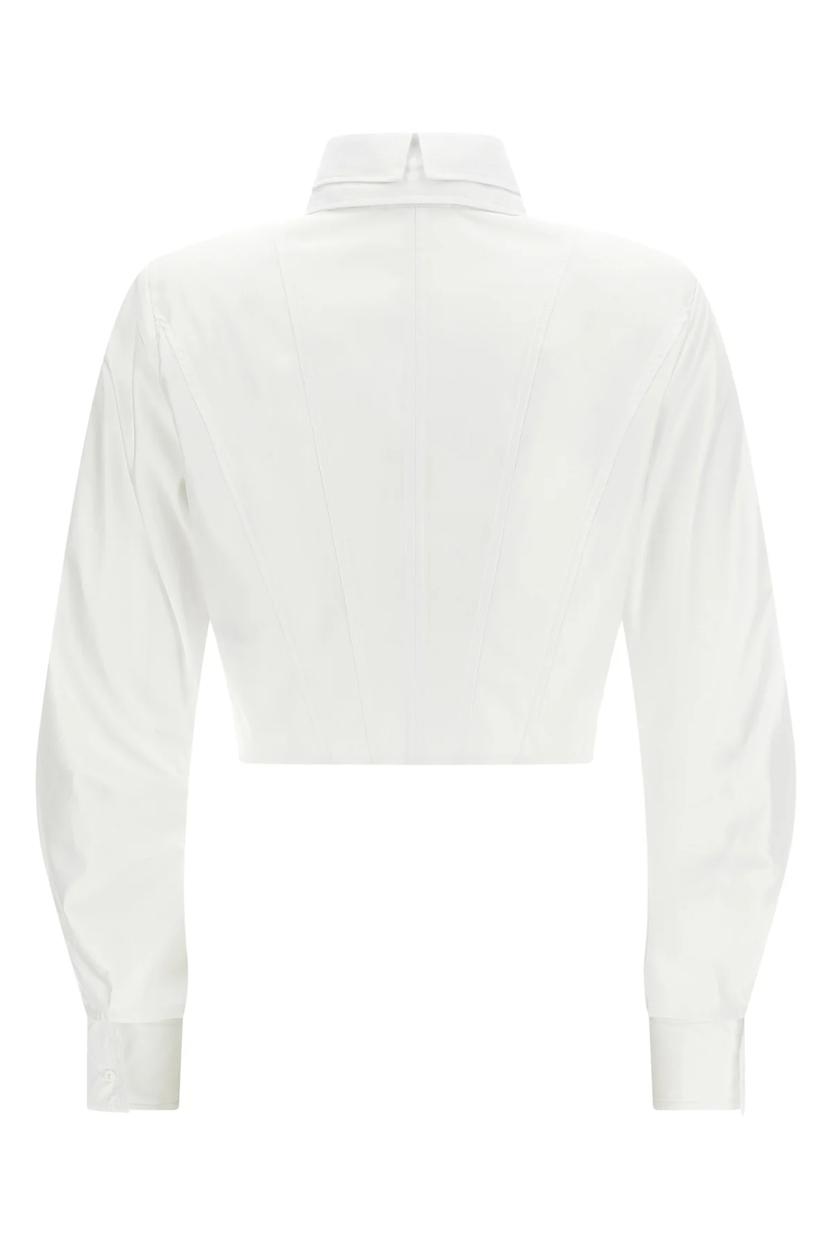 the elisabetta franchi cropped shirt redefines the codes of classic tailoring th