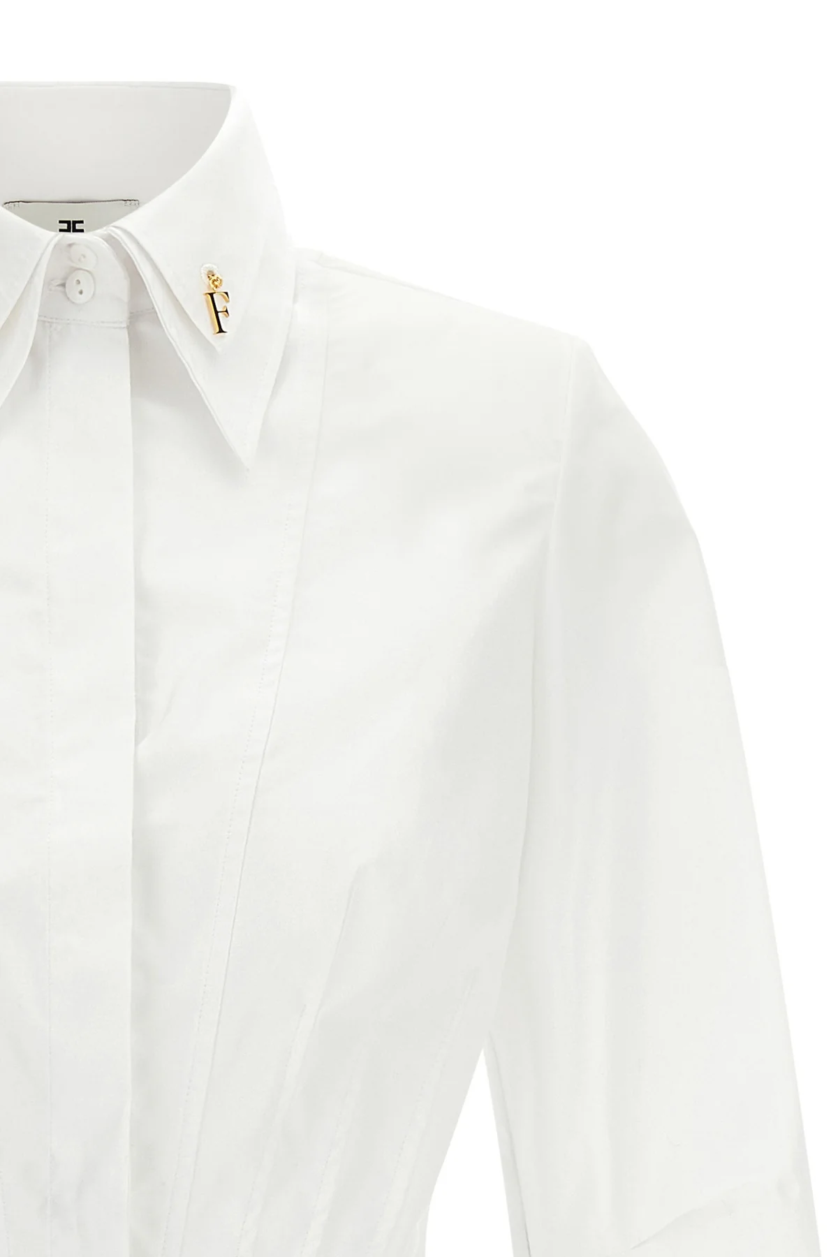 the elisabetta franchi cropped shirt redefines the codes of classic tailoring th