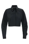 the elisabetta franchi cropped shirt redefines the codes of tailoring through a